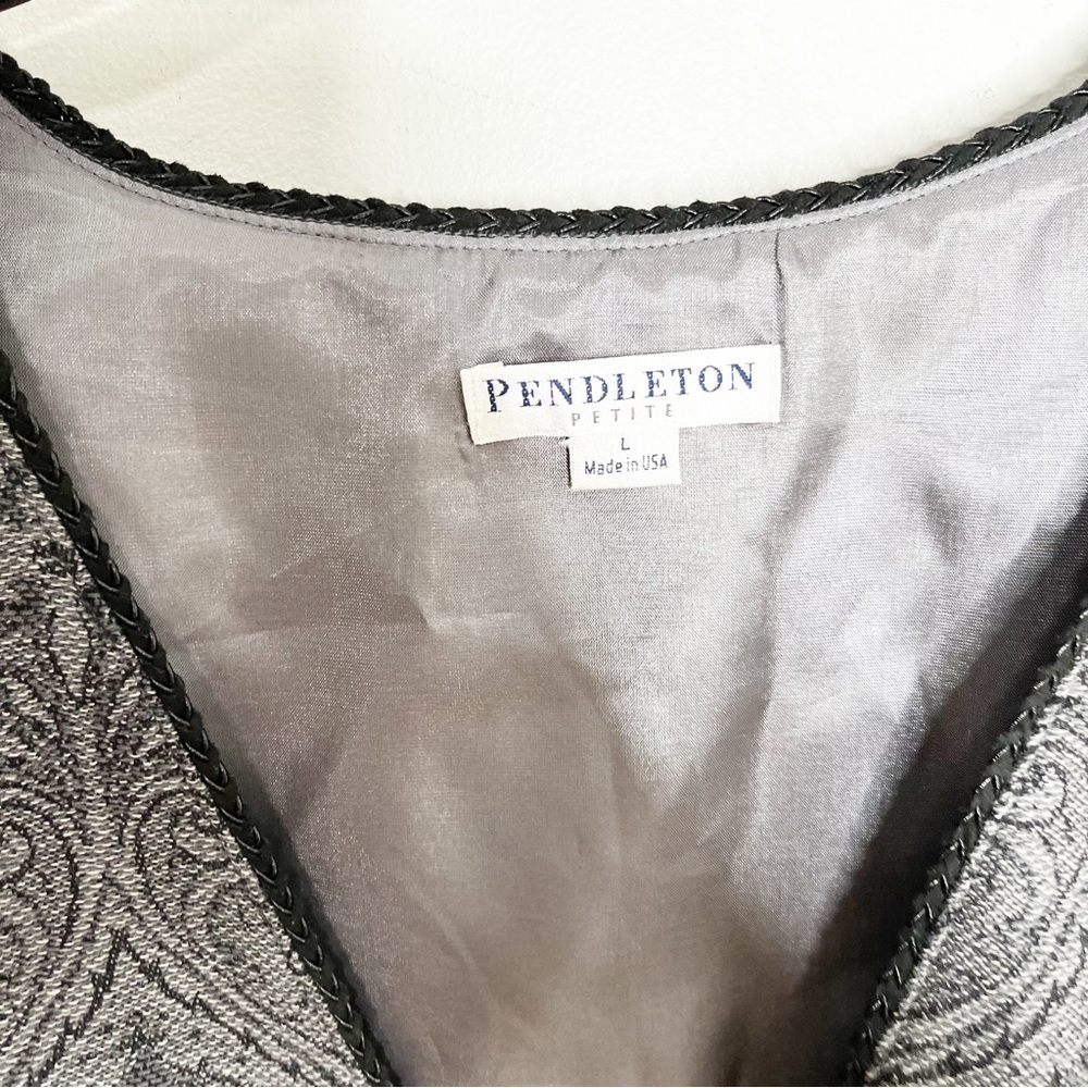 Vintage Pendleton Grey Wool Button Up Vest Large … - image 4